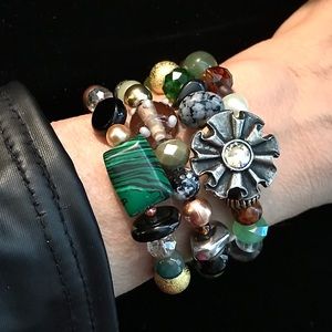 Handmade Bracelet with Vintage and Modern Elements  (NB69-6H)